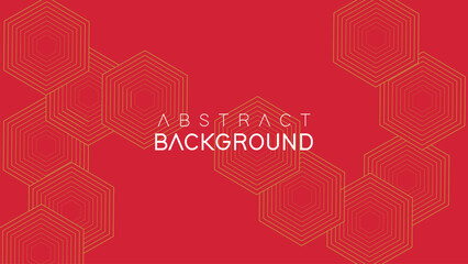 Abstract Premium background golden line isolated red background. Modern futuristic graphic design element. minimalist