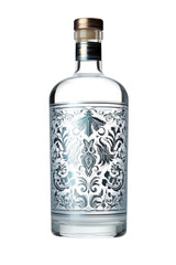 vodka bottle on transparent background. png file - obrazy, fototapety, plakaty