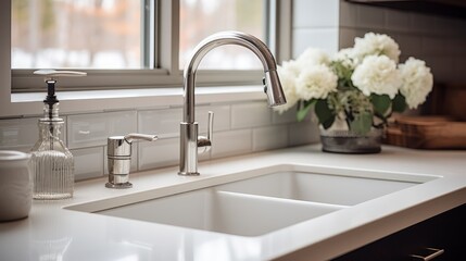 Creative and Elegant Ceramic Sink Designs for Contemporary Spaces. Generative AI