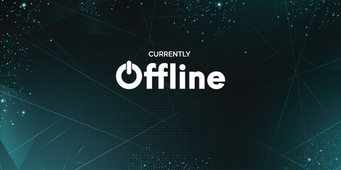currently offline twitch background with red shapes banner vector design illustration