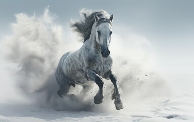 Obraz na płótnie Canvas white horses on the pasture 