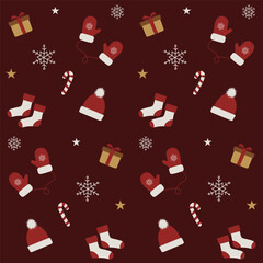 seamless Christmas pattern, happy new year, wrapping paper, gift, Christmas Eve, vector