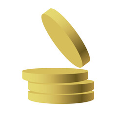 Gold coins in different varieties. Money, coins and business.