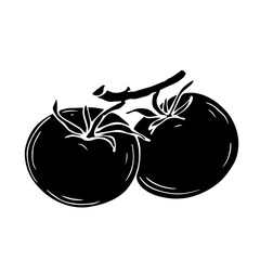 Tomato vegetable silhouette. Vector graphics.
