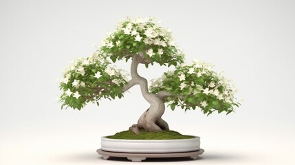 Specimen beautiful myrtus communis bonsai tree Ai generated art