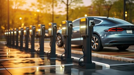 A Strategically Placed Charging Station in an Outdoor Parking Lot for Eco-Conscious Vehicles. Generative AI