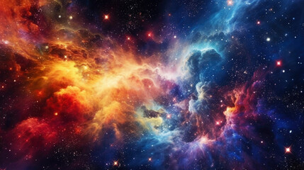 Universe Colorful Nebula Galaxies Space Background Banner - obrazy, fototapety, plakaty