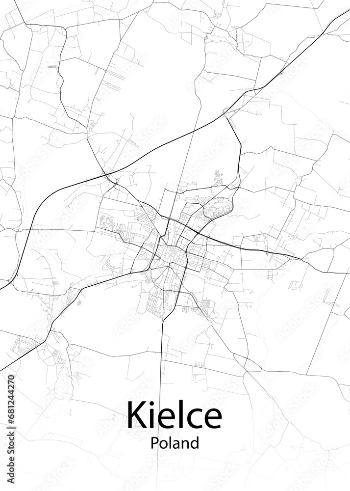 Wall mural Kielce Poland minimalist map