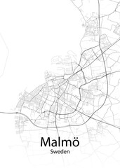 Malmö Sweden minimalist map