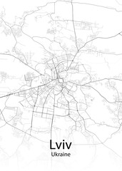 Lviv Ukraine minimalist map