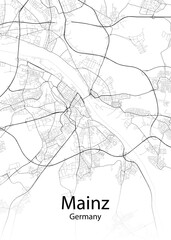 Mainz Germany minimalist map