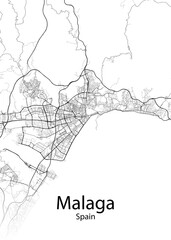 Malaga Spain minimalist map