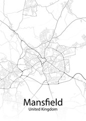 Mansfield United Kingdom minimalist map