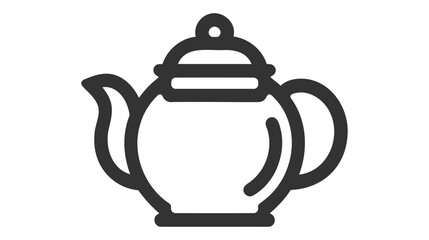 Teapot line icon. Hot drinks chinese tea pot symbols vector illustration