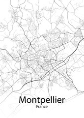 Montpellier France minimalist map
