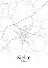 Kielce Poland minimalist map