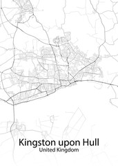 Fototapeta na wymiar Kingston upon Hull United Kingdom minimalist map