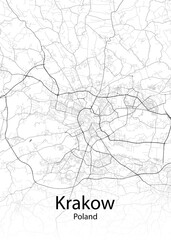Krakow Poland minimalist map