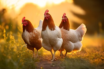 Fototapeta premium Chicken Sunset 