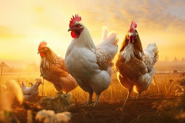Fototapeta premium Chicken Sunset 