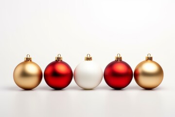 christmas balls on white