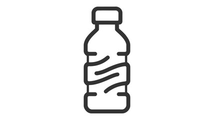 Water bottle line icon on white background