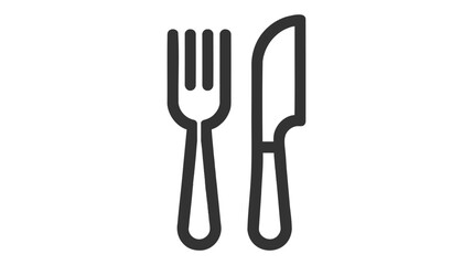 Fork and knife. linear icon. Line with Editable stroke