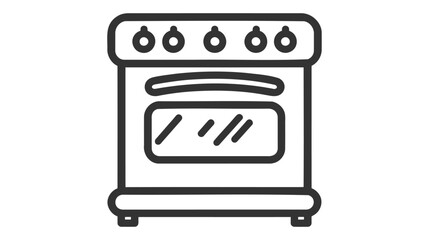 Gas stove with one burner. Simple food icon in trendy line style isolated on white background.