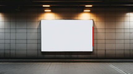 Blank white billboard for ad rendering in urban setting.
