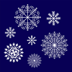 Seamless pattern with black snowflakes on background