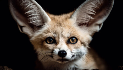 Obraz premium little fox sitting wild animal nature scene generated by AI