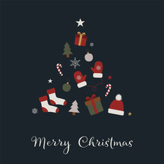 vintage christmas greeting card, merry christmas, happy new year, vector