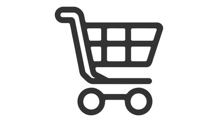 Shopping cart vector icon, flat design. Isolated on white background