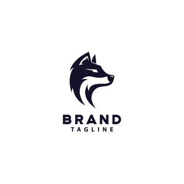 Elegant head Wolf Logo Symbol Design Template Flat Style Vector
