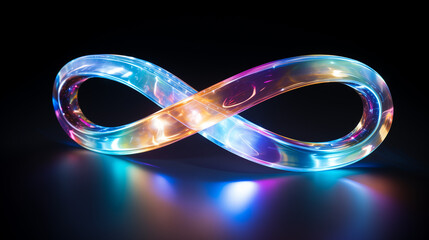 Signe infini multicolore en 3D, symbole de l'autisme et de la neurodiversité
