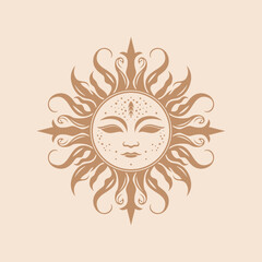 Bask in bohemian vibes with our vector sun design. Intricately crafted, this symbol of warmth and free spirit adds a touch of whimsy to your creations.