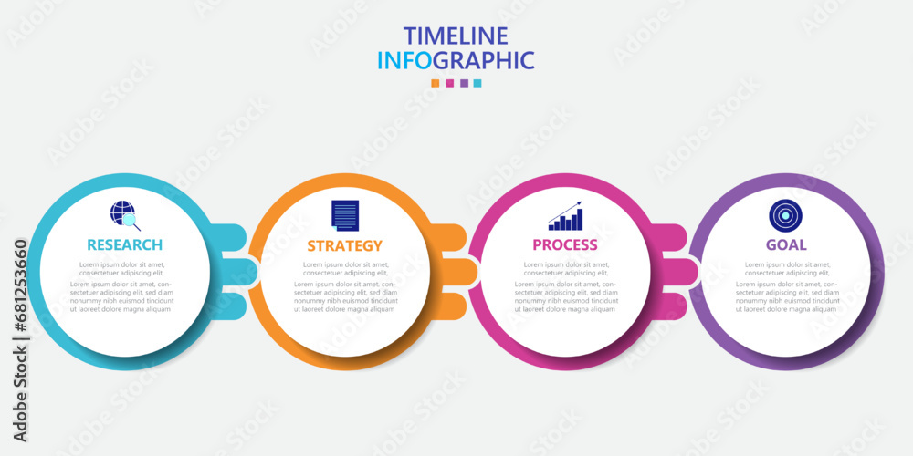 Poster infographic template for business. modern timeline infograph with 4 steps.