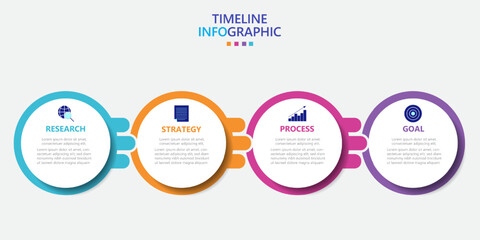 Infographic template for business. Modern Timeline infograph with 4 steps.