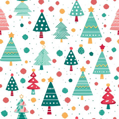 seamless pattern with christmas trees