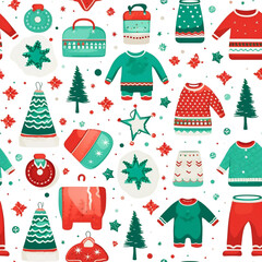 seamless pattern with christmas trees