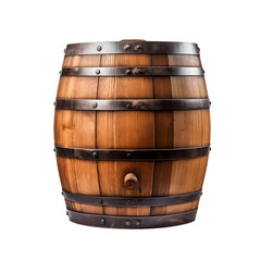 Fototapeta premium wood barrel on a white background. Generative Ai