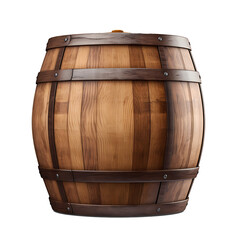 wood barrel on a white background. Generative Ai