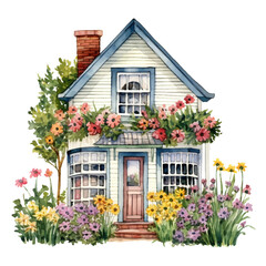 Fototapeta na wymiar old house with flowers