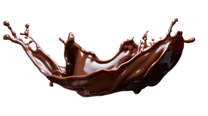 Chocolate splash with transparant background 