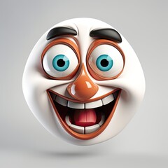 Joker cartoon face mask in white background, Laughing funny cartoon face expression joker