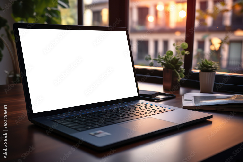 Poster a laptop with tax software open on the screen. concept of online tax filing and digital solutions. g