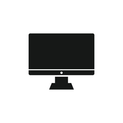 Computer monitor screen flat design vector icon silhouette