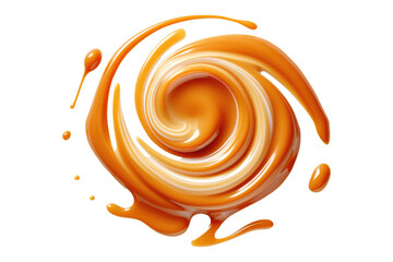 A caramel swirl isolated on transparent background. - obrazy, fototapety, plakaty