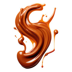 A caramel swirl isolated on transparent background.