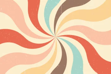 Tuinposter retro starburst sunburst background pattern and grunge textured vintage , spiral or swirled radial striped design © JK2507